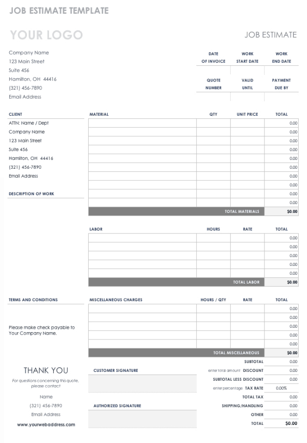 Free Printable Vinyl Siding Estimate Template Pdf