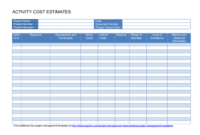 Free  Start Up Cost Estimate Template Excel Sample