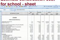 Printable Engineering Project Cost Estimate Template Doc