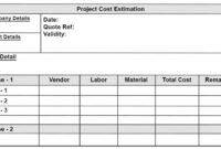 Event Cost Estimate Template  Sample