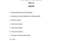 Free Blank Cricket Club Agm Agenda Template