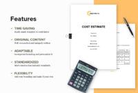 Graphic Design Cost Estimate Template Pdf Sample