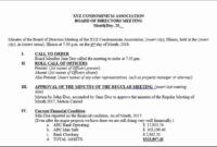 Hoa Special Meeting Agenda Template Word Sample