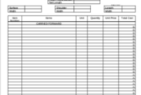 Printable Right Of Way Cost Estimate Template  Sample