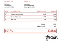 Blank Document Delivery Note Template Word Sample