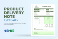 Blank Equipment Delivery Note Template Excel Sample