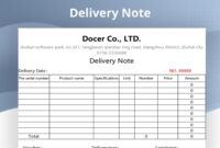 Free Custom Equipment Delivery Note Template Word Sample