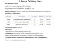 Free Custom Fuel Delivery Note Template Doc