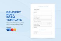 Free Custom Internal Delivery Note Template  Sample