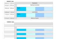 Free Printable 3 Day Conference Agenda Template Excel Sample