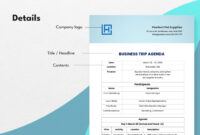 Free Printable Business Travel Agenda Template Pdf Sample