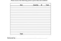 Free Printable Material Delivery Note Template Doc