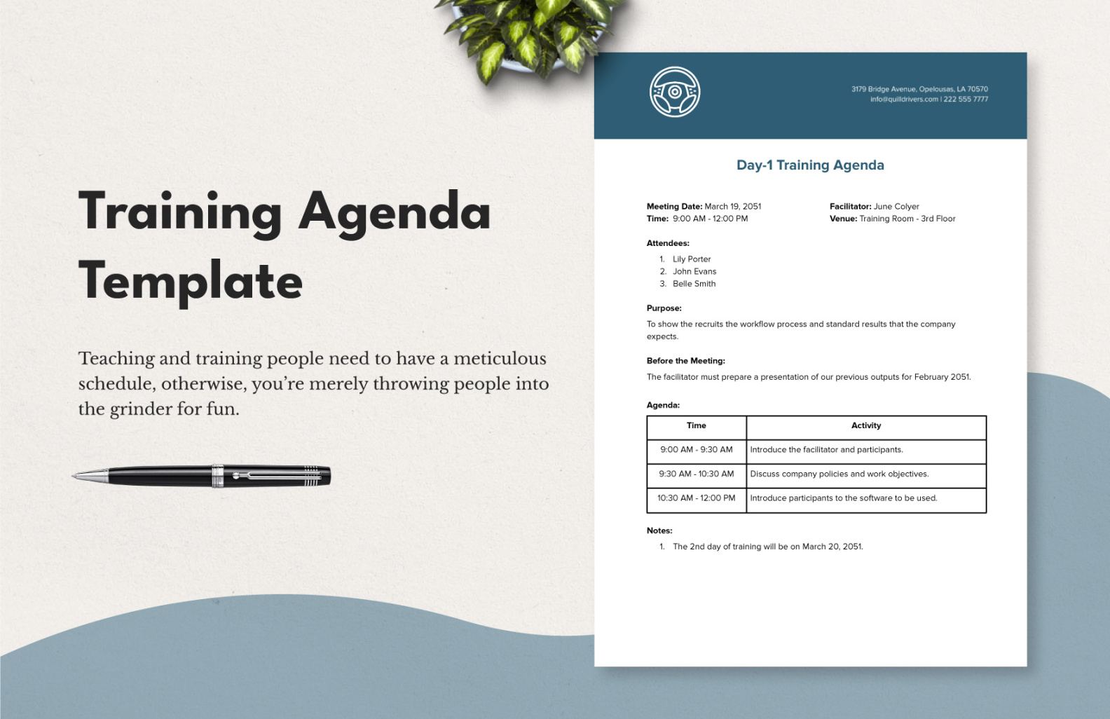 Blank 2 Day Workshop Agenda Template