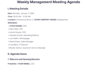 Blank Project Manager Meeting Agenda Template Doc Sample