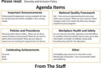 Blank School Leadership Meeting Agenda Template Excel Sample