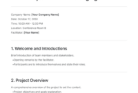 Editable Construction Project Kickoff Meeting Agenda Template Pdf