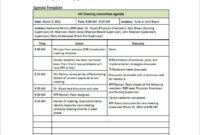 Editable Elementary School Staff Meeting Agenda Template Excel