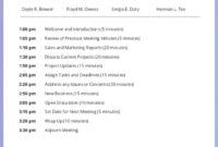 Editable School Leadership Meeting Agenda Template  Sample