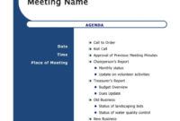 Elementary School Staff Meeting Agenda Template Excel