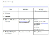 Free Blank Sunday School Meeting Agenda Template Doc