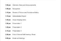 Free Blank Weekly Manager Meeting Agenda Template Excel Sample