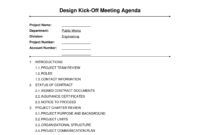Free Custom Construction Project Kickoff Meeting Agenda Template Word
