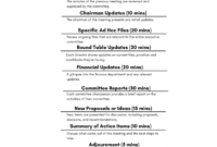 Free Editable Executive Committee Meeting Agenda Template Word