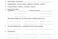 Free Printable Cub Scout Committee Meeting Agenda Template Pdf