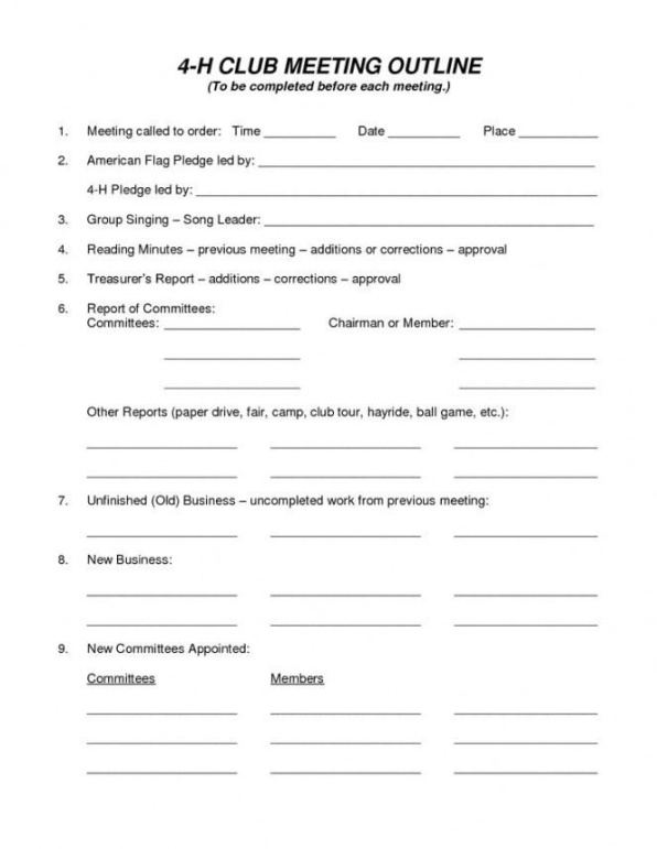 Free Printable Cub Scout Committee Meeting Agenda Template Pdf