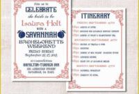 Printable Bachelorette Party Agenda Template  Sample