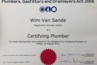 editable about  custom plumbing services fair trading plumbing certificate of compliance template excel