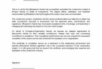 editable certificate of completion construction templates builders statement of compliance template example