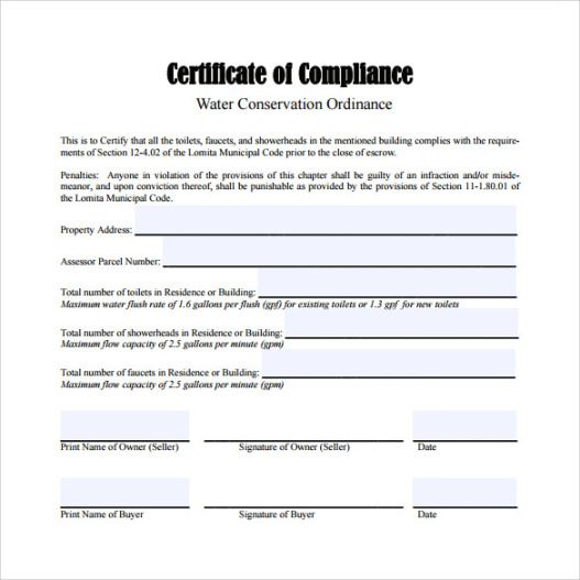 editable certificate of compliance template builders statement of compliance template excel