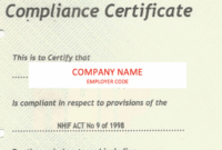 editable certificate of compliance template  sarseh management company certificate of compliance template doc