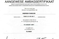 editable licenced and certified plumber in cape town fair trading plumbing certificate of compliance template word