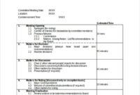 Editable Steering Committee Meeting Agenda Template