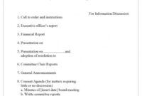 Free Blank First Nonprofit Board Meeting Agenda Template Pdf Sample