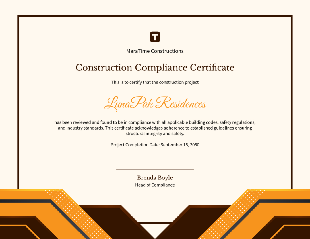 free cleaning construction certificate template to edit online building regulations compliance certificate template example
