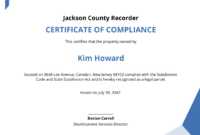 free compliance certificate templates  examples  edit online  download  template waterproofing certificate of compliance template doc