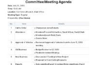 Free Custom Ohs Committee Meeting Agenda Template Pdf Sample