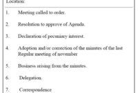 Free  First Nonprofit Board Meeting Agenda Template Word