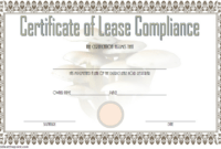 printable free certificate of compliance leasehold template 3  two package template waterproofing certificate of compliance template example