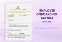 Printable New Hire First Day Agenda Template Excel