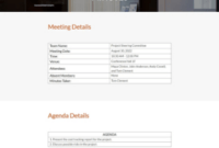 Printable Steering Committee Meeting Agenda Template