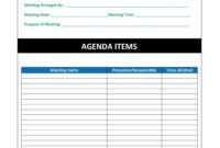 Printable Strata Committee Meeting Agenda Template Excel Sample