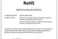 rohs compliance certificate template declaration of rohs compliance template word