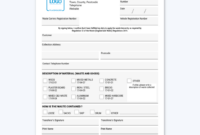 Blank Annual Waste Transfer Note Template Pdf