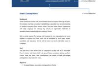 Custom Business Concept Note Template Excel Sample