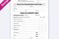 Custom Hazardous Waste Transfer Note Template  Sample