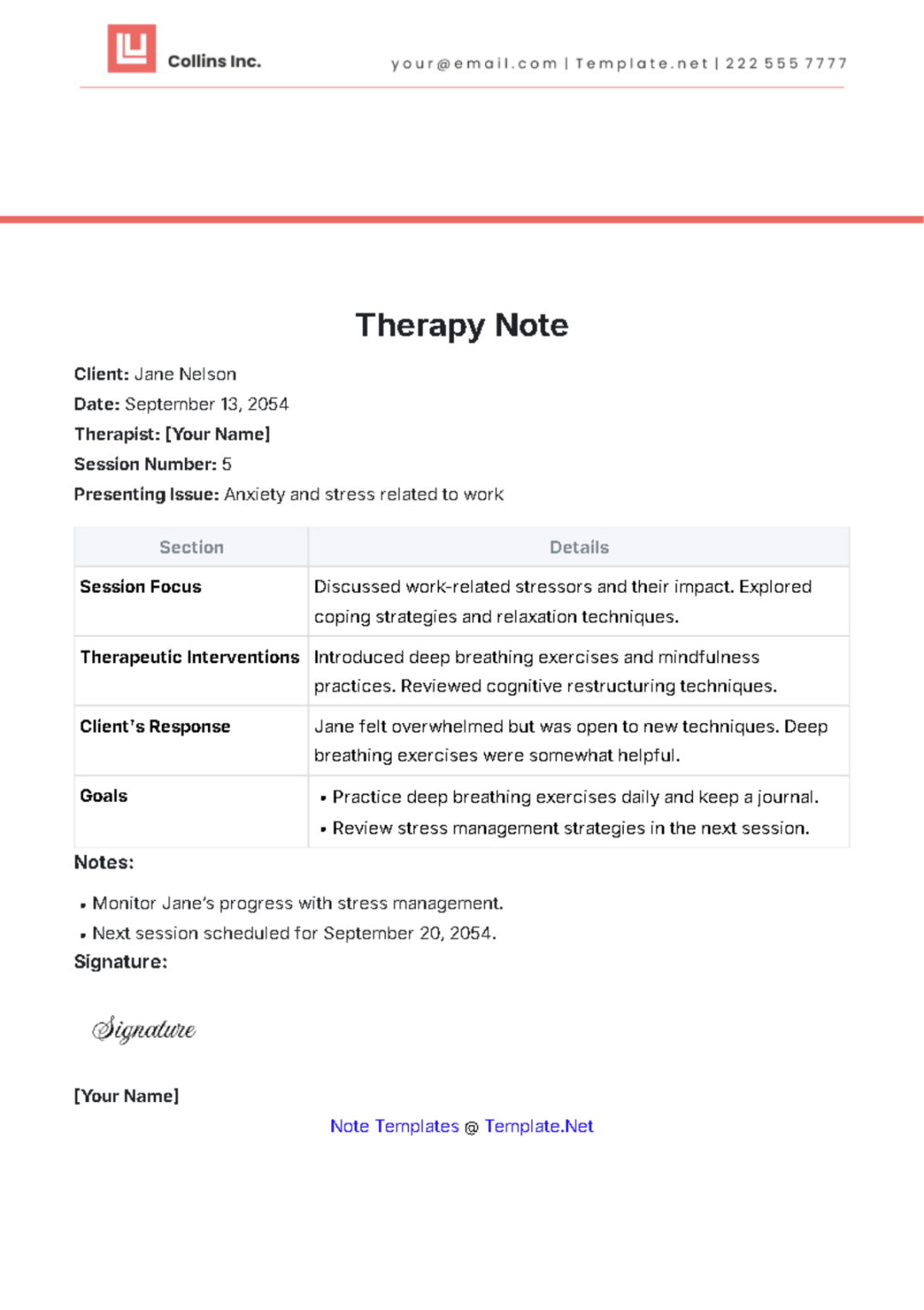 Custom Patient Transfer Note Template Word Sample